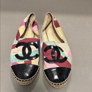 CHANEL Colorful Patchwork Espadrilles